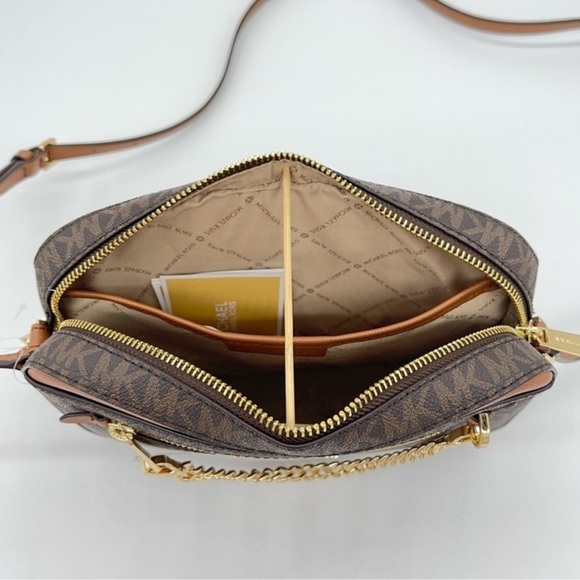 Michael Kors Large EW Zip Chain Xbody Bag & Coinpouch w ID Brown - Picture 5 of 11